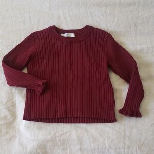 H&M Red Ribbed Sweater with Flare Cuffs